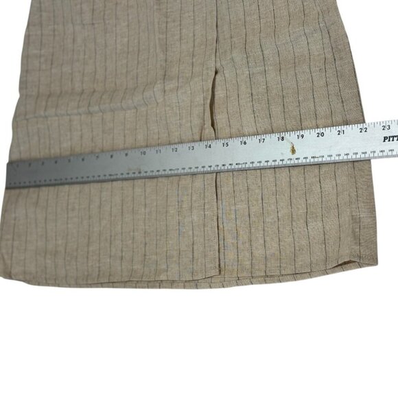 Max Studio Skirt Women's Size Large Tan Linen Cotton Mini Length Faux Wrap - Picture 5 of 10